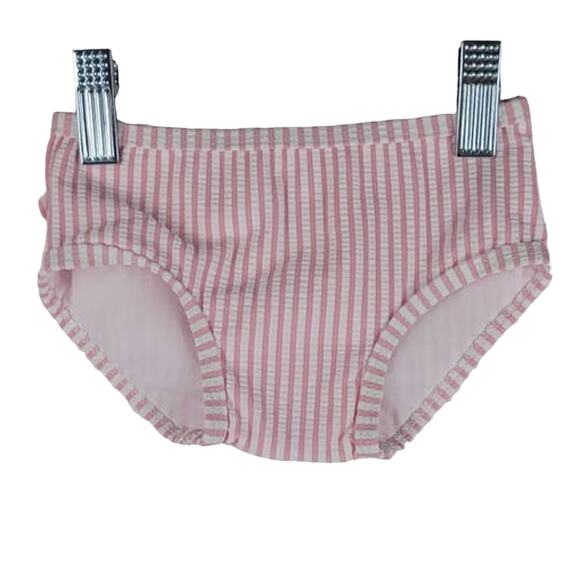 Ruffle Butts Pink Searsucker Top Bottoms Baby Swim Suit UPF 50+ 6-12 months NWT - Picture 3 of 9